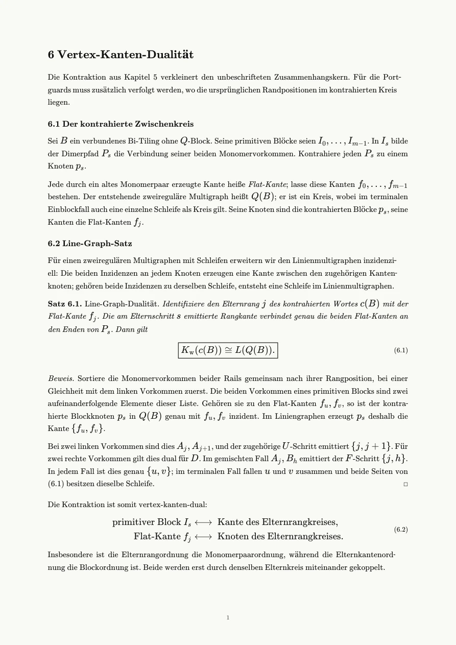 Erste Seite des Fachtexts mit Absätzen, Formeln und einem Beweis